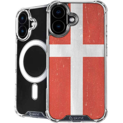 Denmark Flag Distressed iPhone 16 MagSafe Case